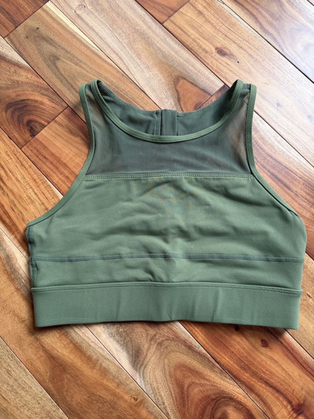 Olive Green High Neck Sports Bra